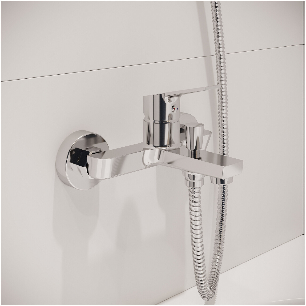 Смеситель для ванны с душем настенный хром Stworki "Кронборг" S28100CR - изображение 5