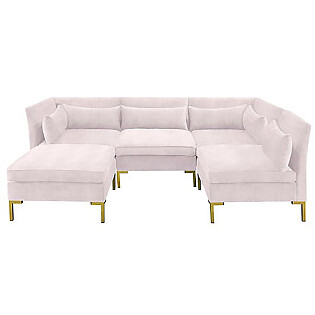 Диван Zara Sectional угловой розовый