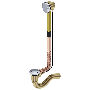 Слив-перелив для ванны полуавтомат круглый хром Timo 8003-00