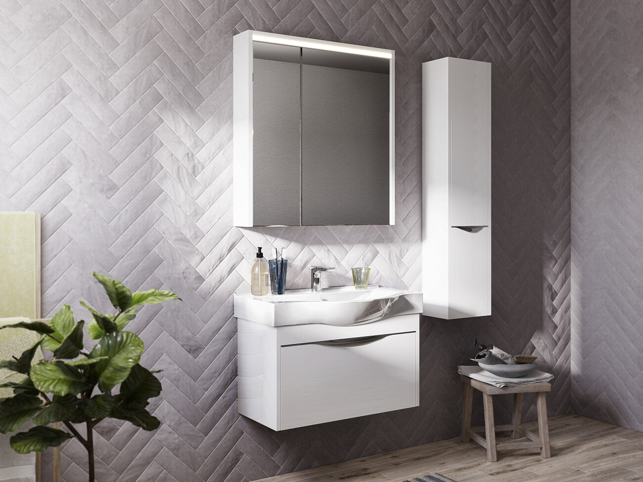 Раковина мебельная фарфоровая 80 см белая Stworki "Беверли" - изображение 4