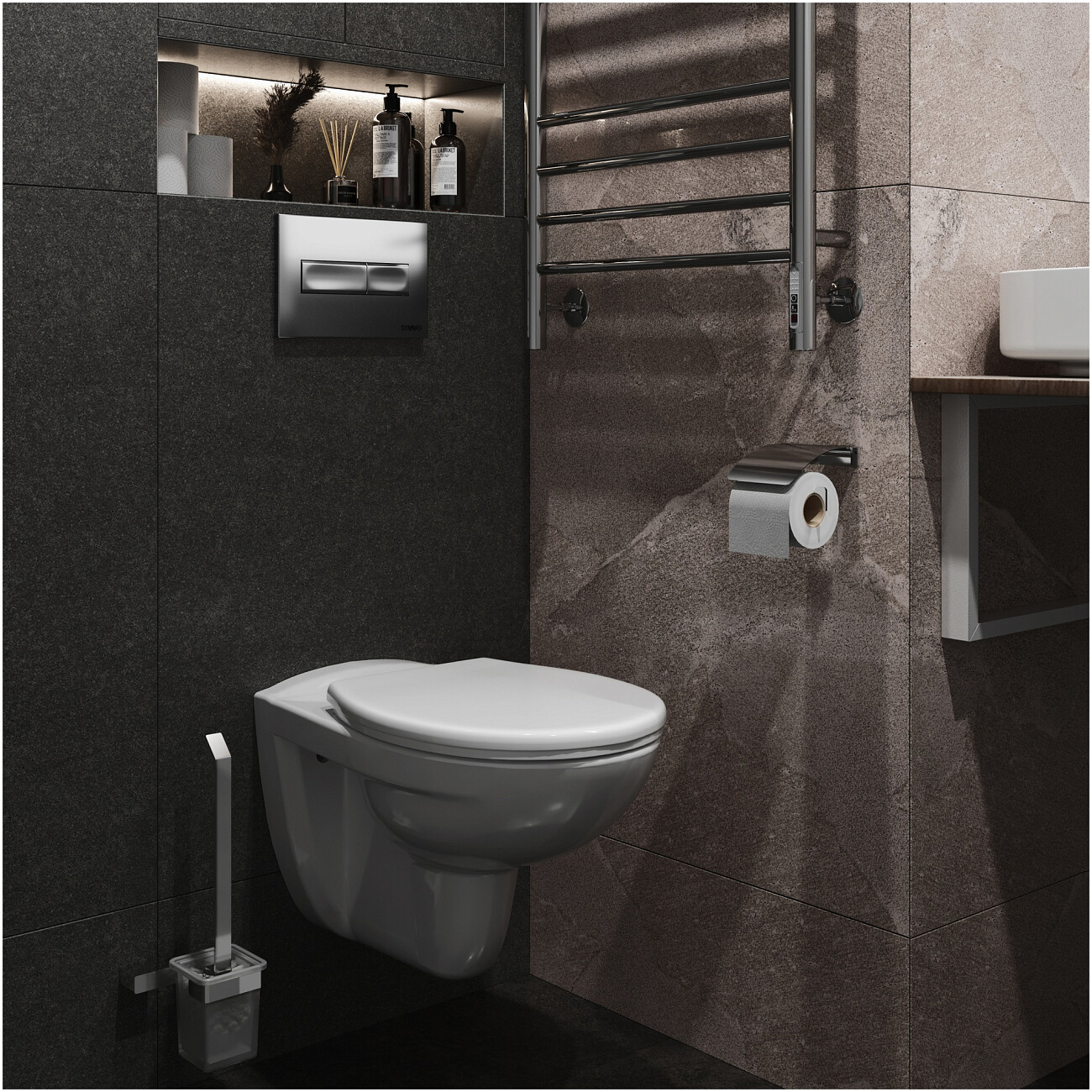 Кнопка смыва для унитаза 16,45х24,5 см хром Diwo 7322 - изображение 7