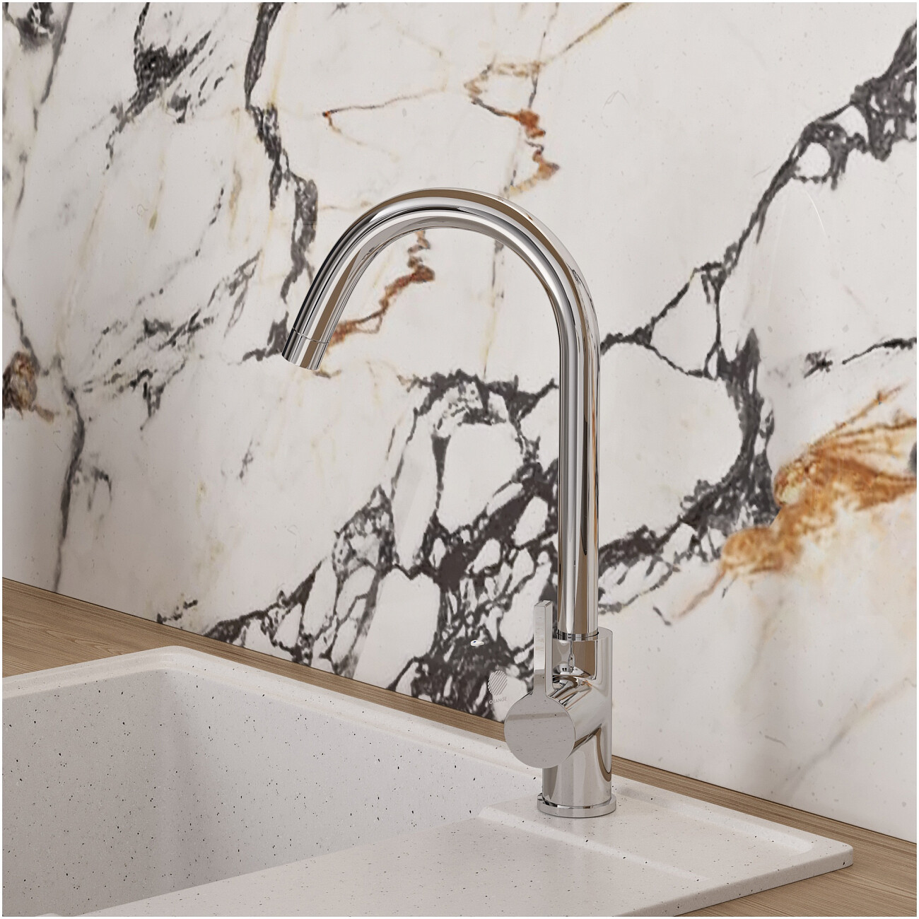 Мойка кухонная из искусственного мрамора с крылом белая Domaci "Палермо" PR-650-001 - изображение 9