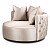 Кресло круглое с мягкими подлокотниками бежевое Monroe