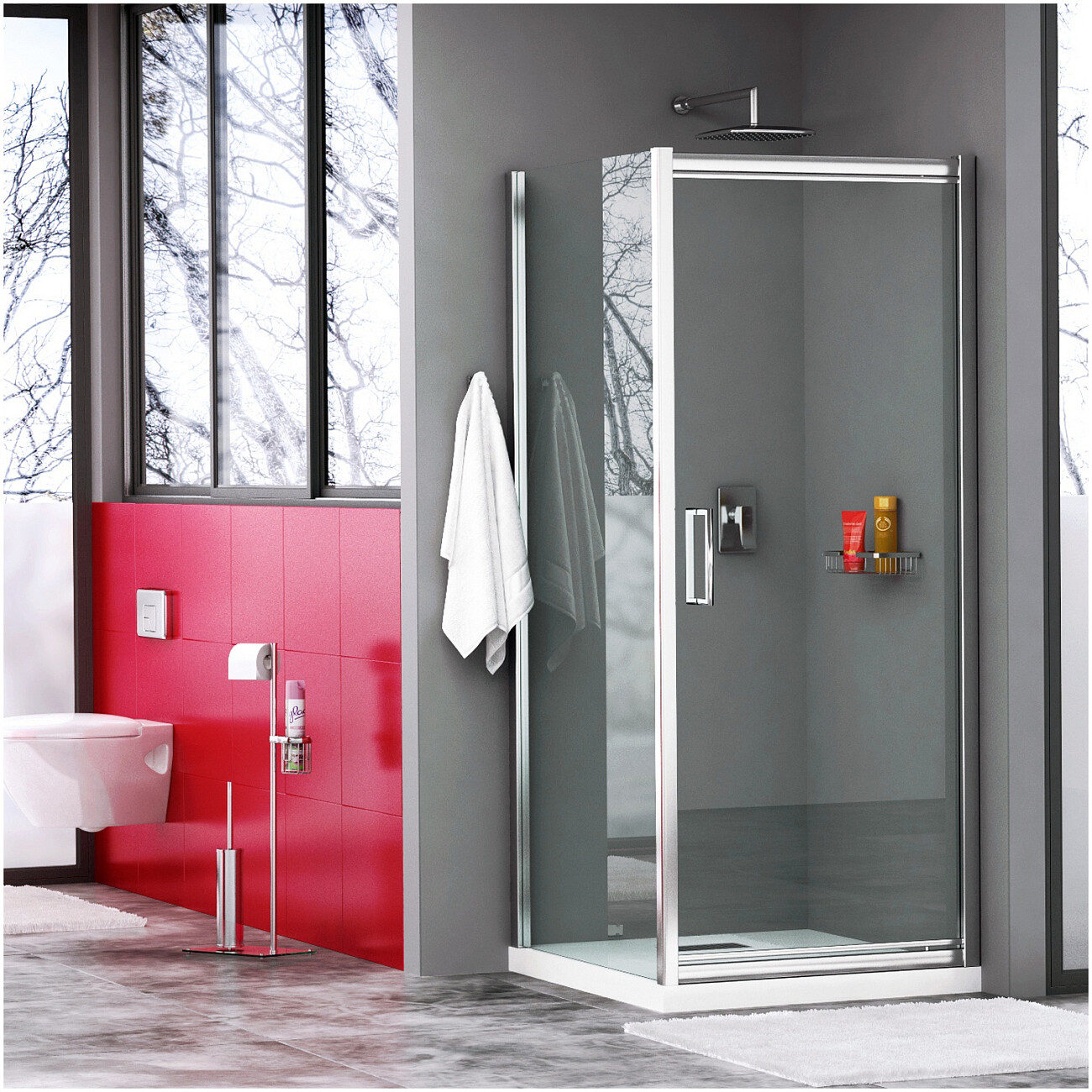 Душевой уголок квадратный 100х100 см хром Wasserkraft Salm 27I19 - изображение 2