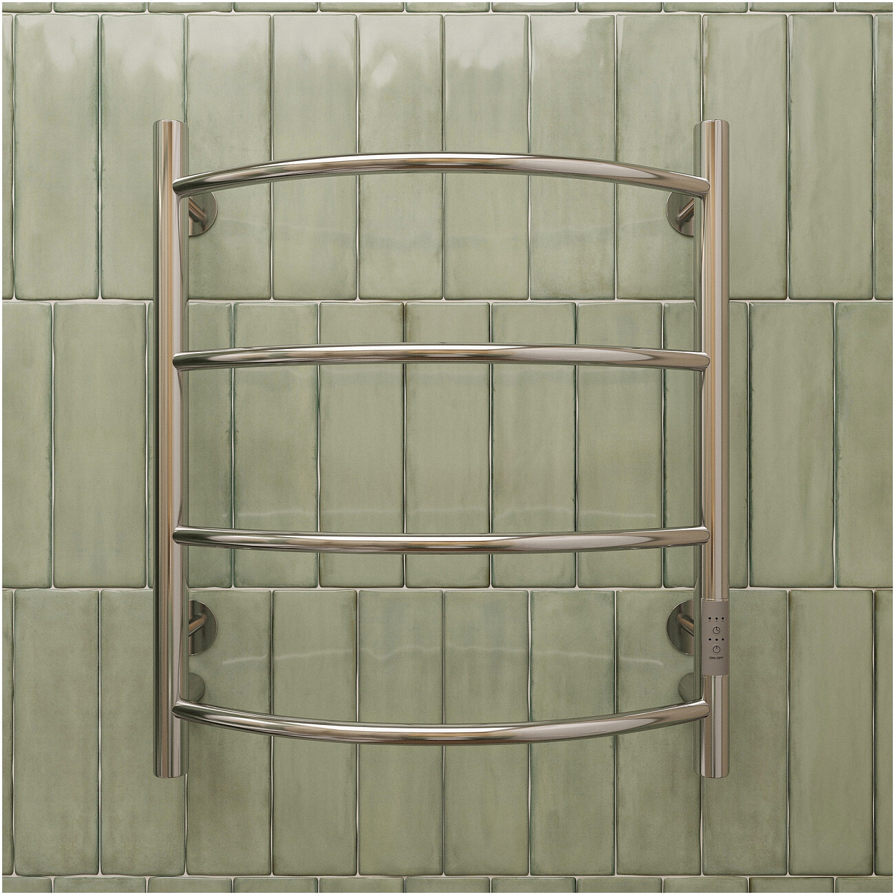 Полотенцесушитель электрический 60х50 см хром Ewrika "Сафо ПР" - изображение 3