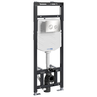 Инсталляция для унитаза с кнопкой смыва никель Wasserkraft Alme 15TLT.010.ME.BN01
