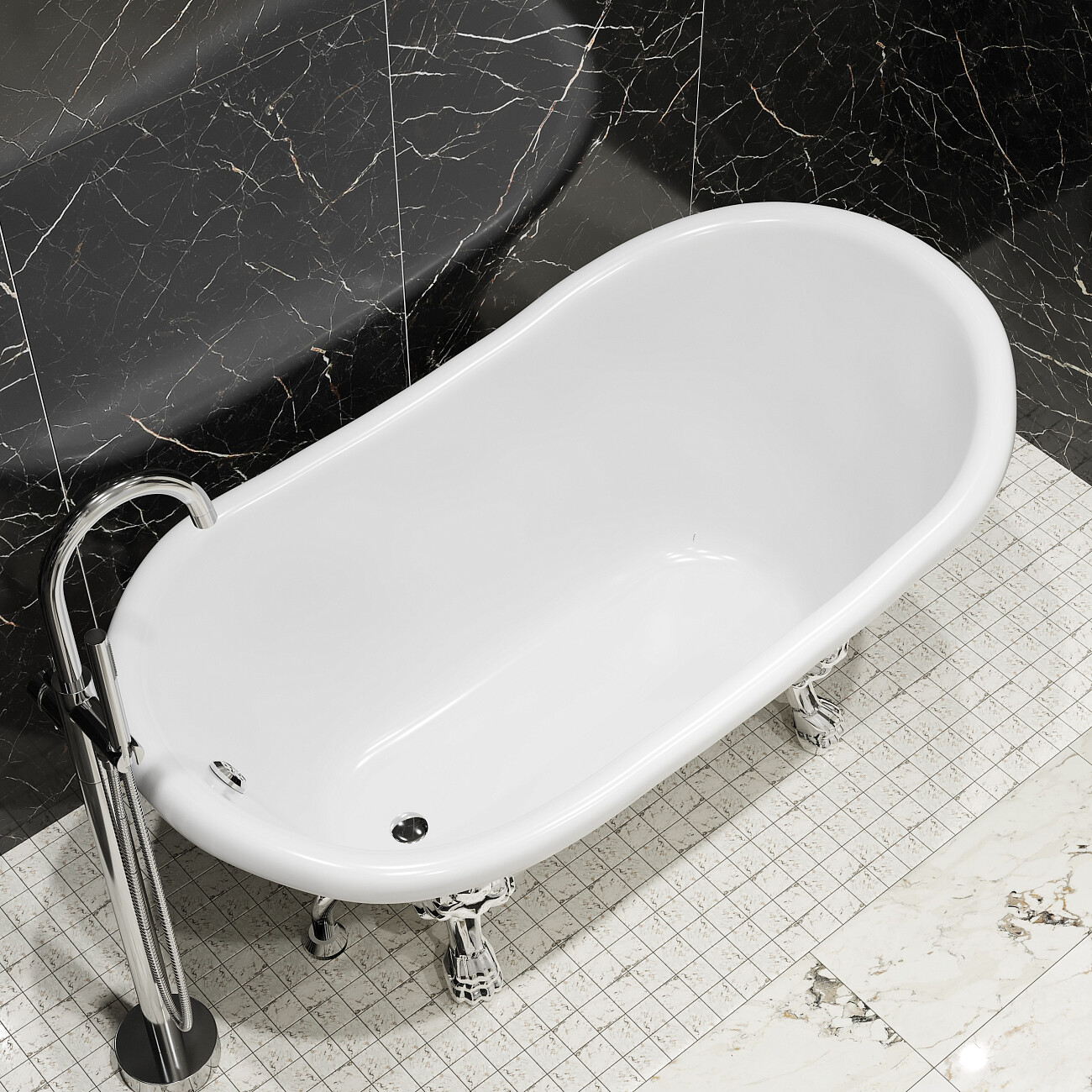 Ванна акриловая овальная отдельностоящая 75х170 см белая Artemis Ottovia 1.05.407.008.01.1.28 - изображение 7