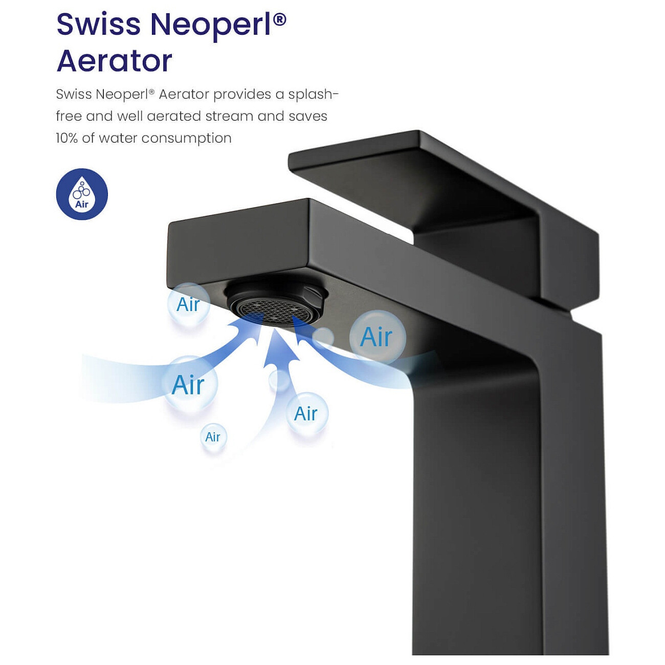 Смеситель для раковины черный Timo Selene 2061-03F - изображение 3