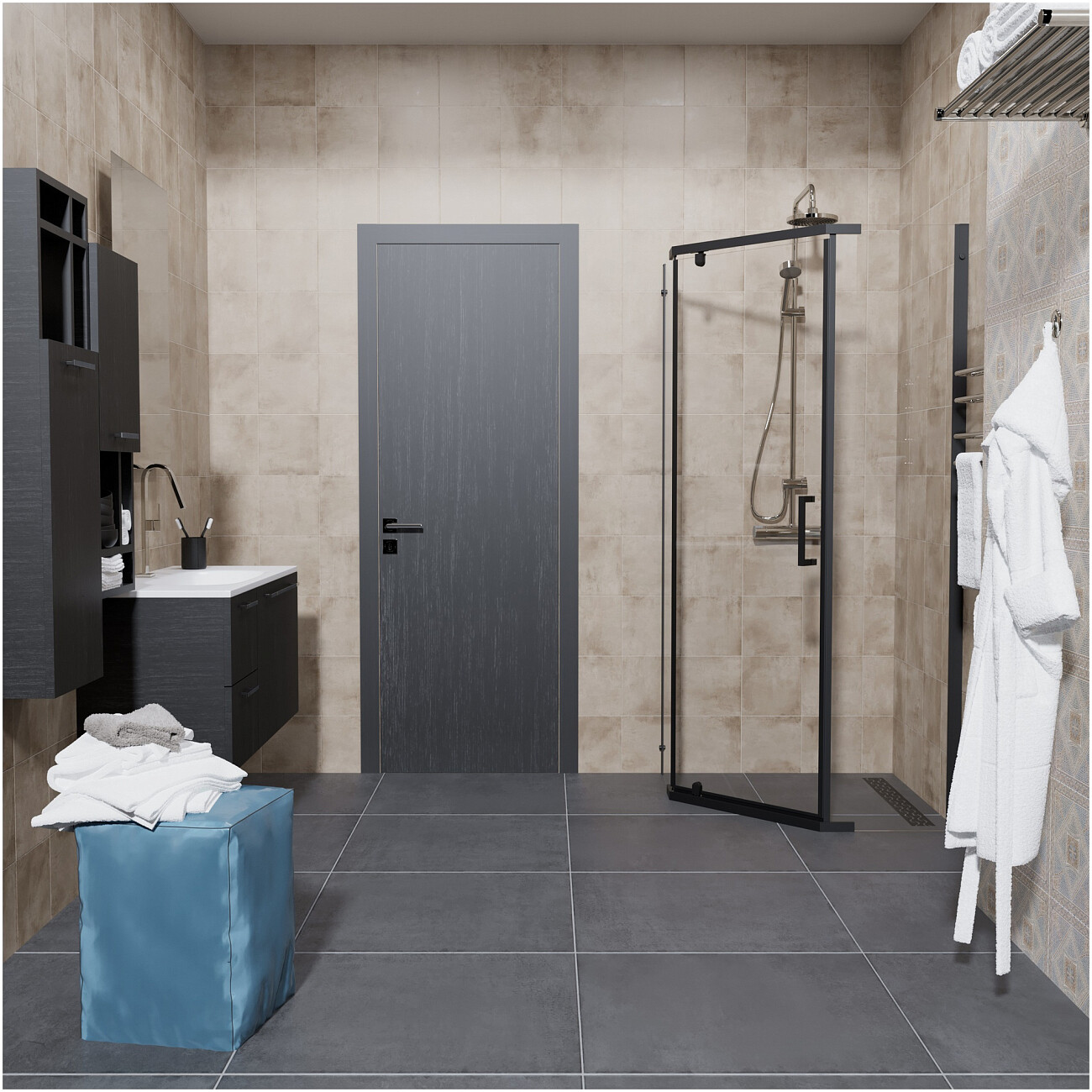 Душевой уголок 90х90 см черный, прозрачный Diwo "Казань" Щ0000067280 - изображение 8