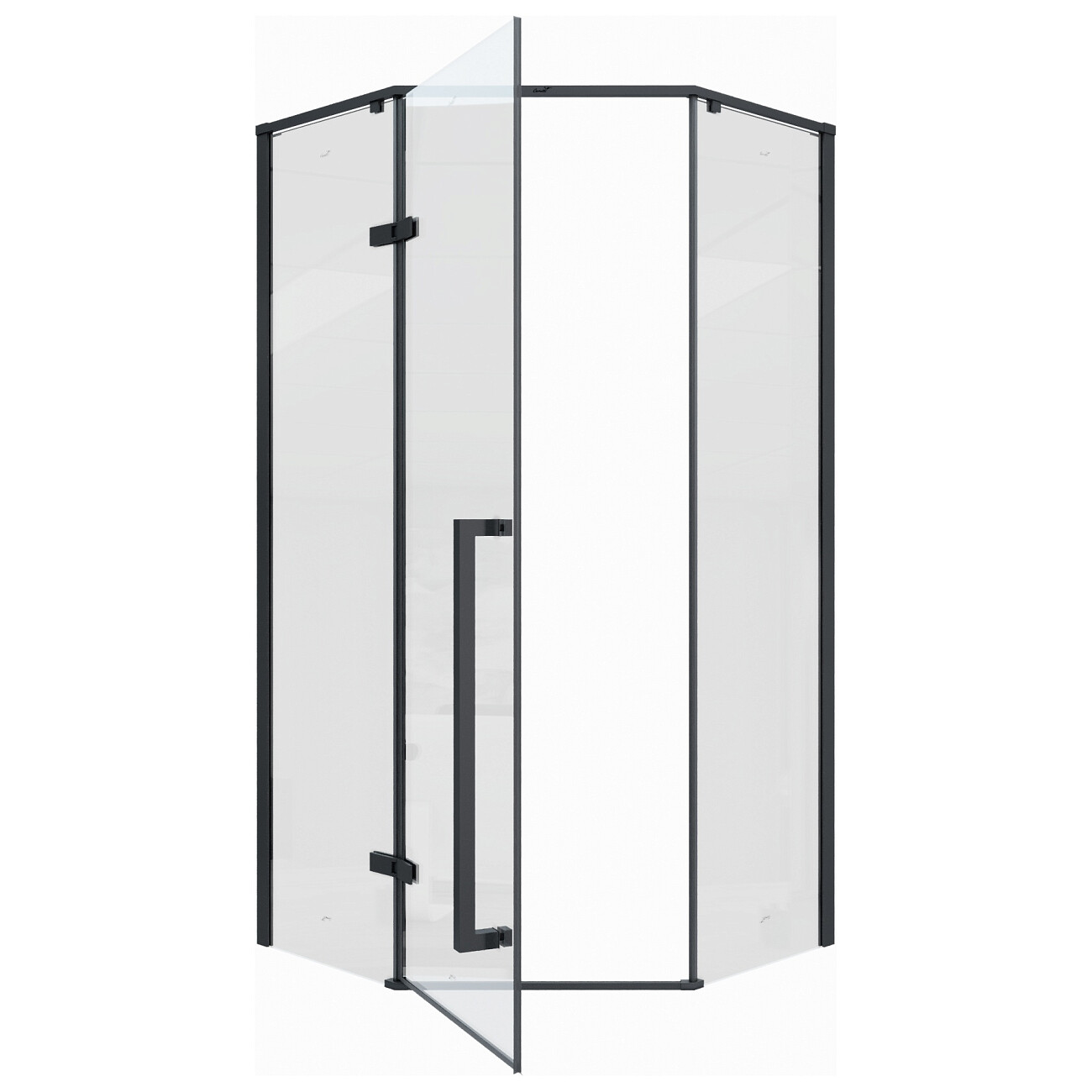 Душевой уголок пятиугольный 100x100 см черный матовый Cerutti SPA C2A - изображение 8