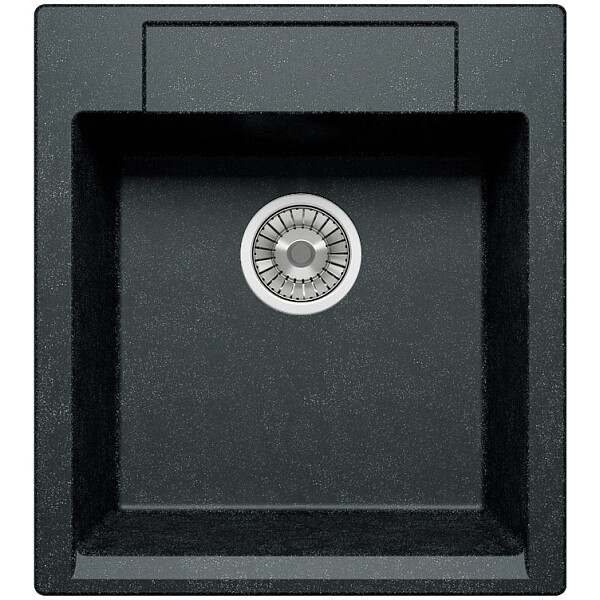 Кухонная мойка кварцевая квадратная черная Tolero Classic R-117 473028 - изображение 1