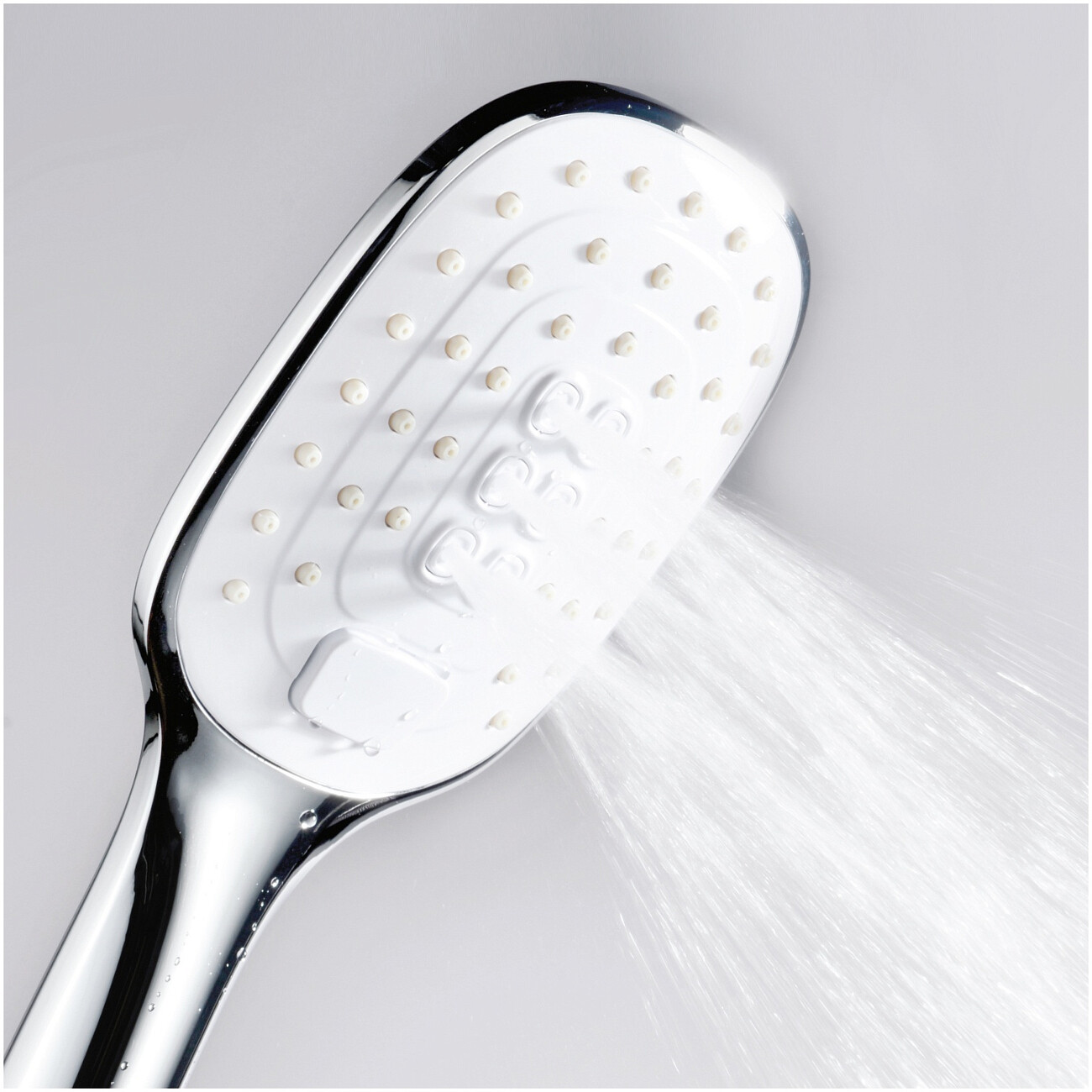 Лейка для ручного душа прямоугольная с 3 режимами 10 см белая, хром Wasserkraft A062 - изображение 3