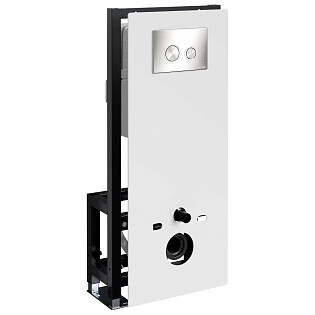 Инсталляция для подвесного унитаза с кнопкой смыва белая Glan 66TLT.010.ME.WH.BN01