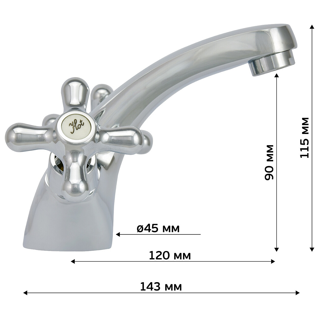 Смеситель для раковины двухвентильный хром Istok life Standard 0402.729 - изображение 9