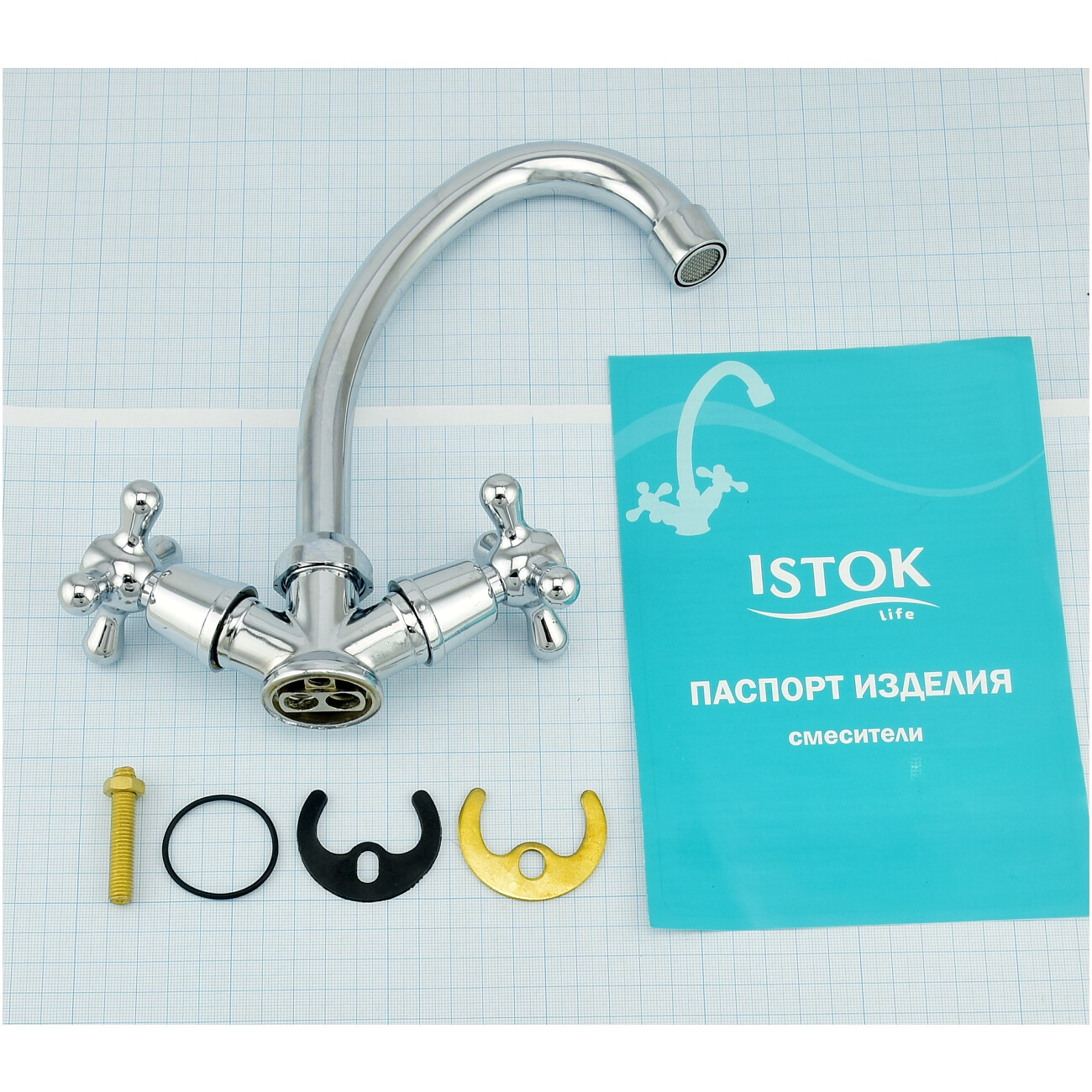 Смеситель для кухни двухвентильный хром Istok life Standard 0402.712 - изображение 17