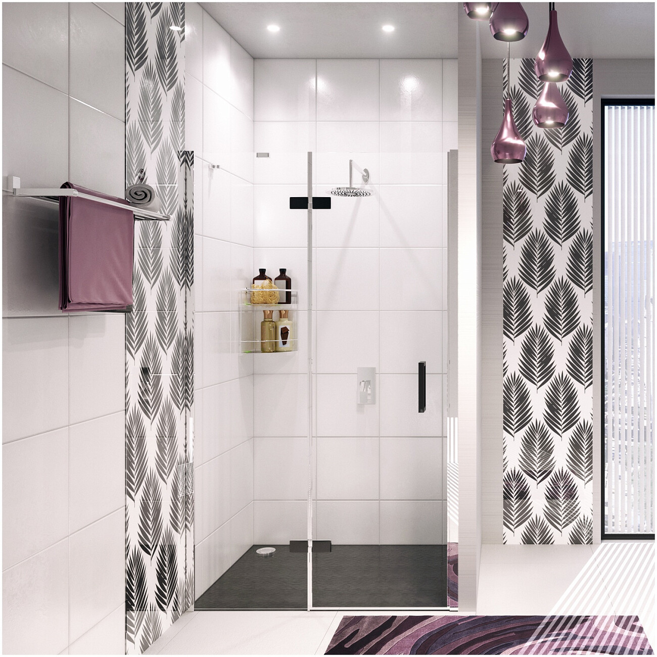 Душевая дверь распашная 120х200 см прозрачная, черная, хром Wasserkraft Aller 10H05LBLACK - изображение 3