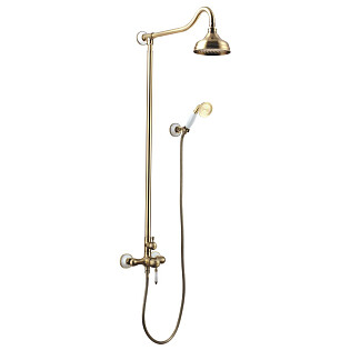 Душевая стойка с верхним душем и смесителем бронзовая Lemark Villa LM4860B