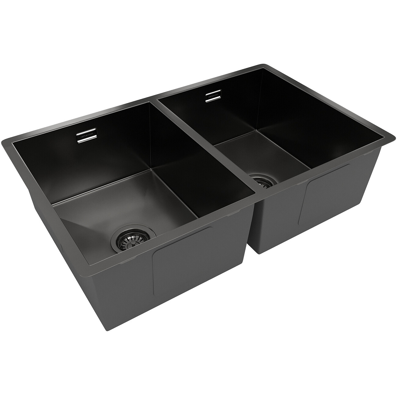 Кухонная мойка двойная из нержавеющей стали 44х70 см оружейная сталь Reflexion Garda RX2170BL - изображение 4