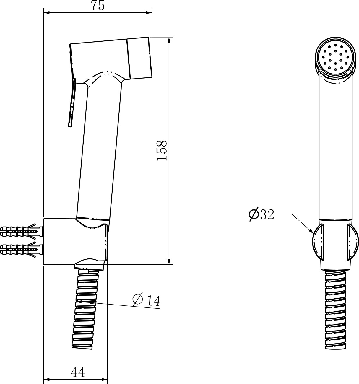 Гигиенический душ с держателем латунь хром Stworki "Хедмарк" S190011-2B02-I012 - изображение 5