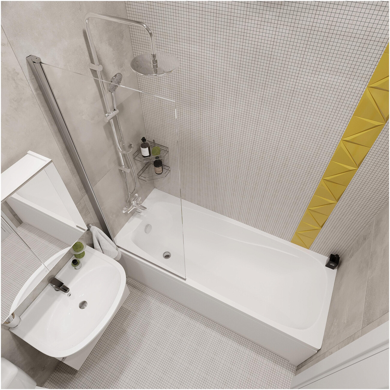 Душевая стойка с верхним душем с держателем и мыльницей хром Stworki "Скаген" SK-03cr - изображение 4