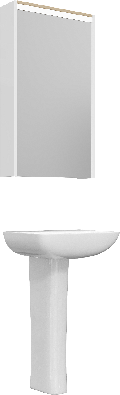 Раковина подвесная керамическая с пьедесталом 40х50 см белая Stworki "Дублин" - изображение 4