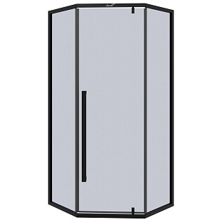 Душевой уголок пятиугольный 90x90 см черный матовый Cerutti SPA C3AB
