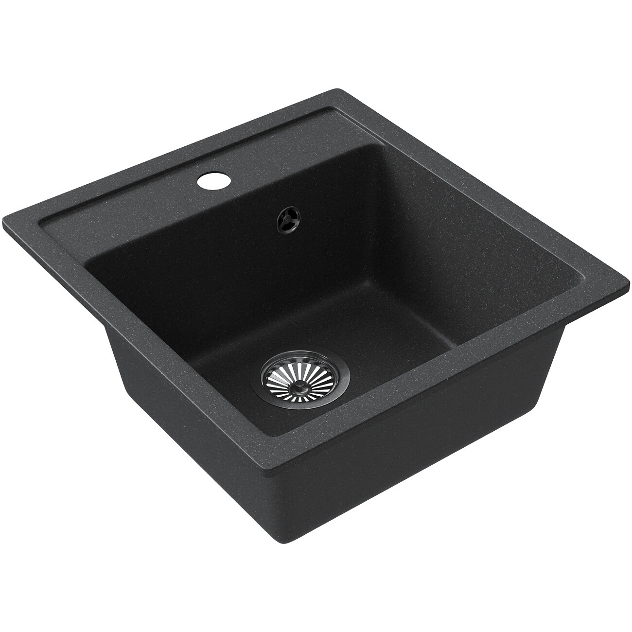Мойка кухонная кварцевая прямоугольная 50х46 см антрацит Domaci "Римини" DG 50-46-501 - изображение 5