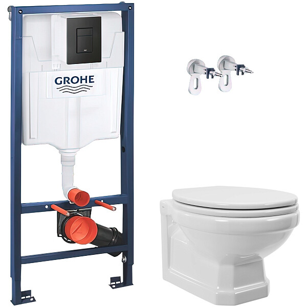 Унитаз подвесной белый Stworki "Драммен" HDC609WH с инсталляцией Grohe Rapid SL 38811KFO - изображение 1