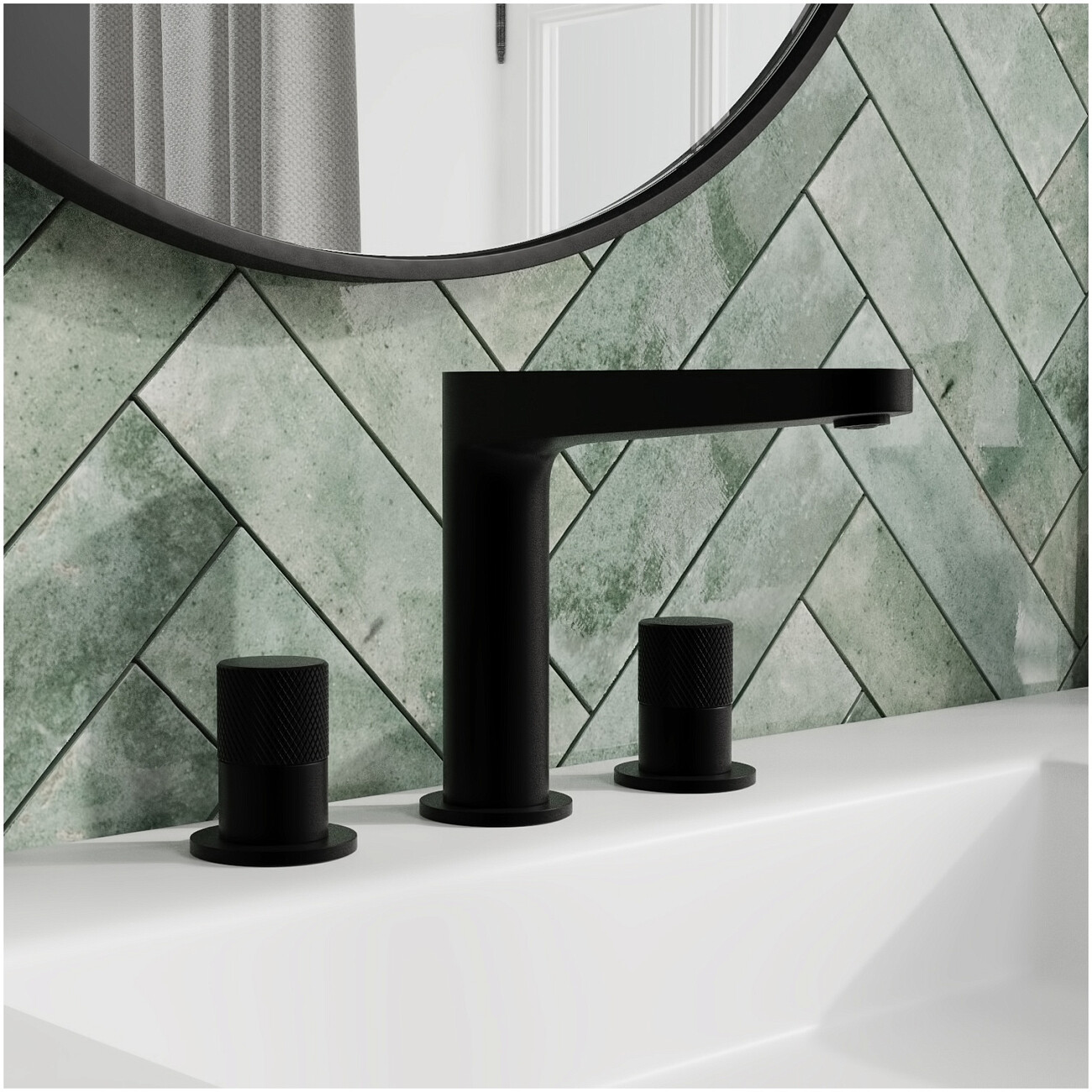 Смеситель для раковины встраиваемый из латуни черный Wasserkraft 5235 - изображение 2