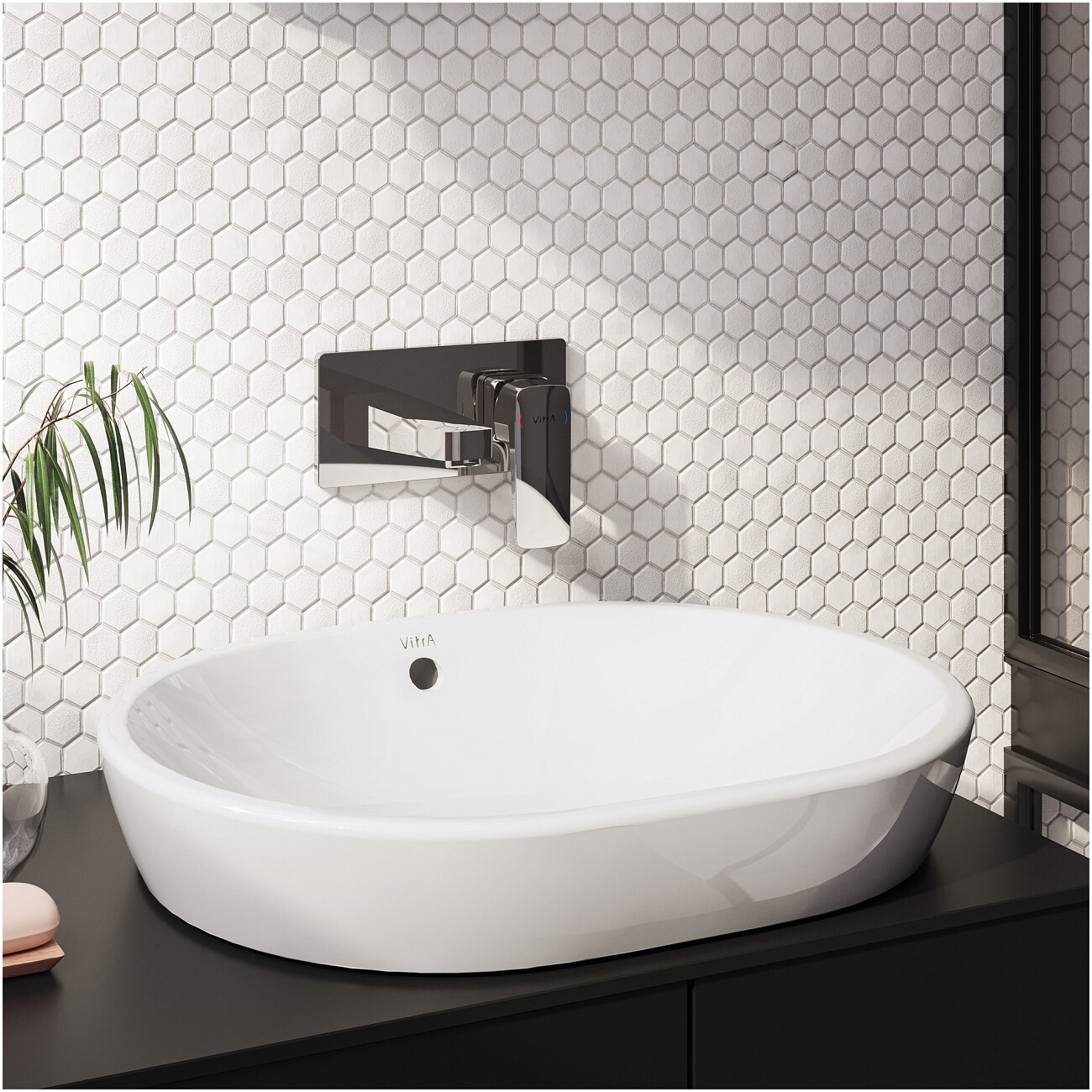 Смеситель для раковины встраиваемый однорычажный хром Vitra Root Square A42738EXP - изображение 2