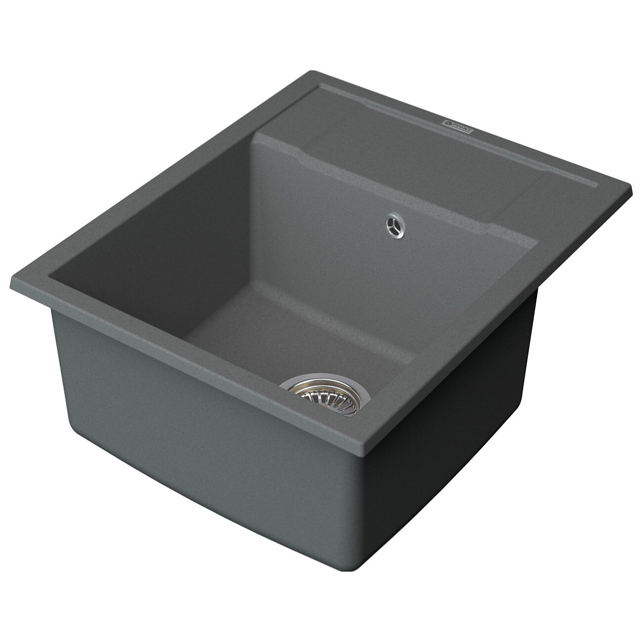 Мойка кухонная кварцевая прямоугольная серая Point "Римо 60" PN3010AL - изображение 2