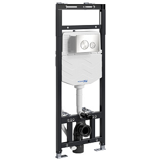 Инсталляция для подвесного унитаза с кнопкой никель Wasserkraft Alme 15TLT.010.ME.BN02