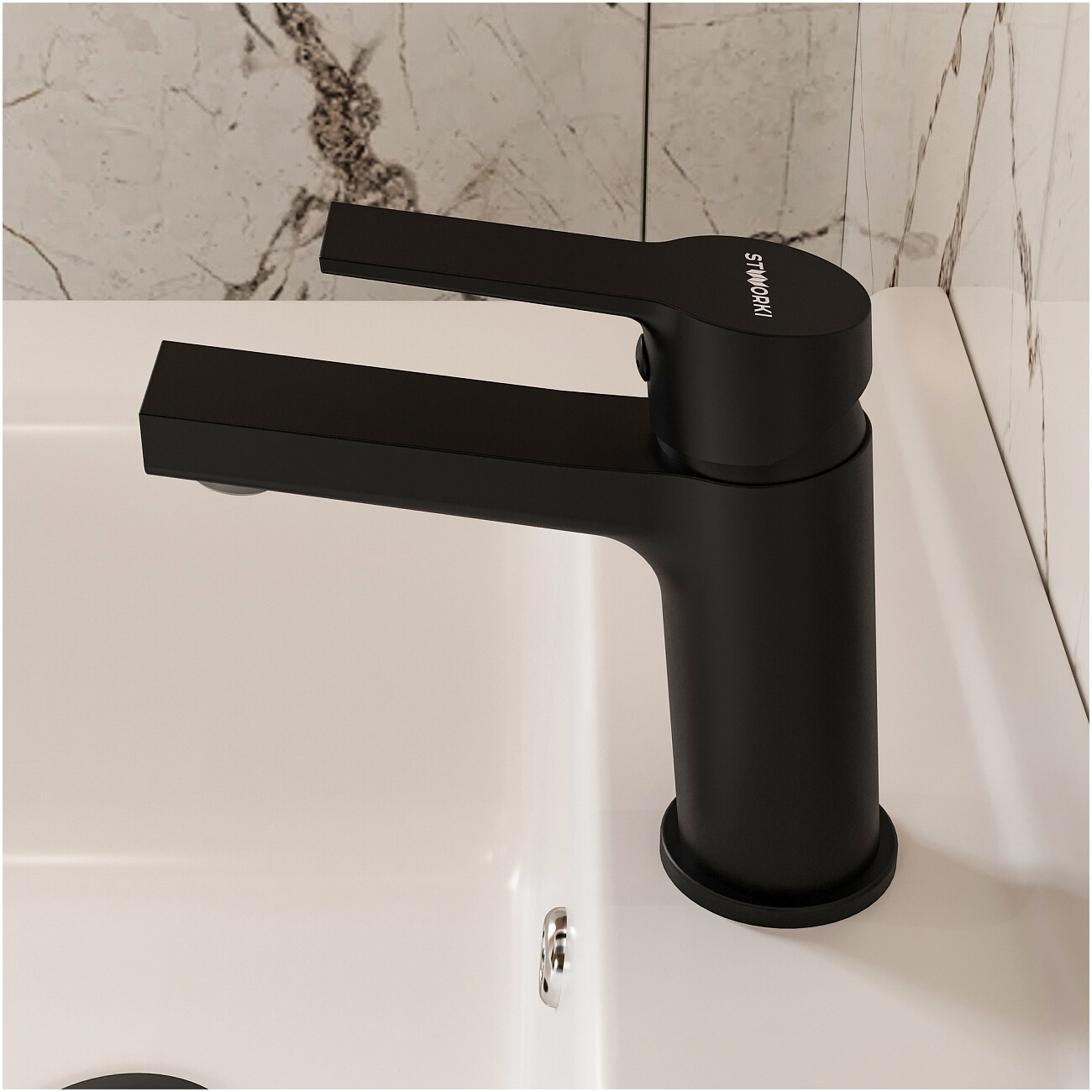 Смеситель для раковины однорычажный черный Stworki "Кронборг" S28010BK - изображение 6