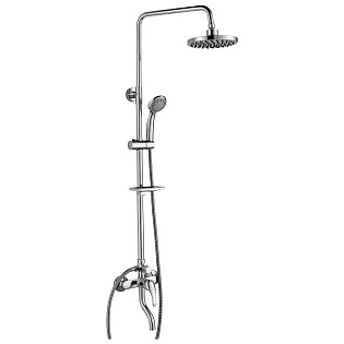 Душевой комплект с поворотным изливом, с лейкой &quot;Тропический дождь&quot; хром Rossinka A35-46
