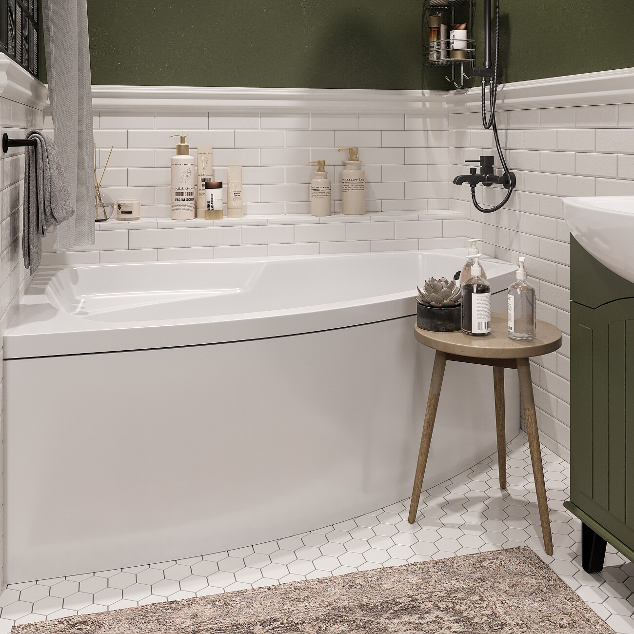 Ванна акриловая угловая с каркасом 170х105 см белая Stworki "Монтре" L Mn1700L - изображение 4