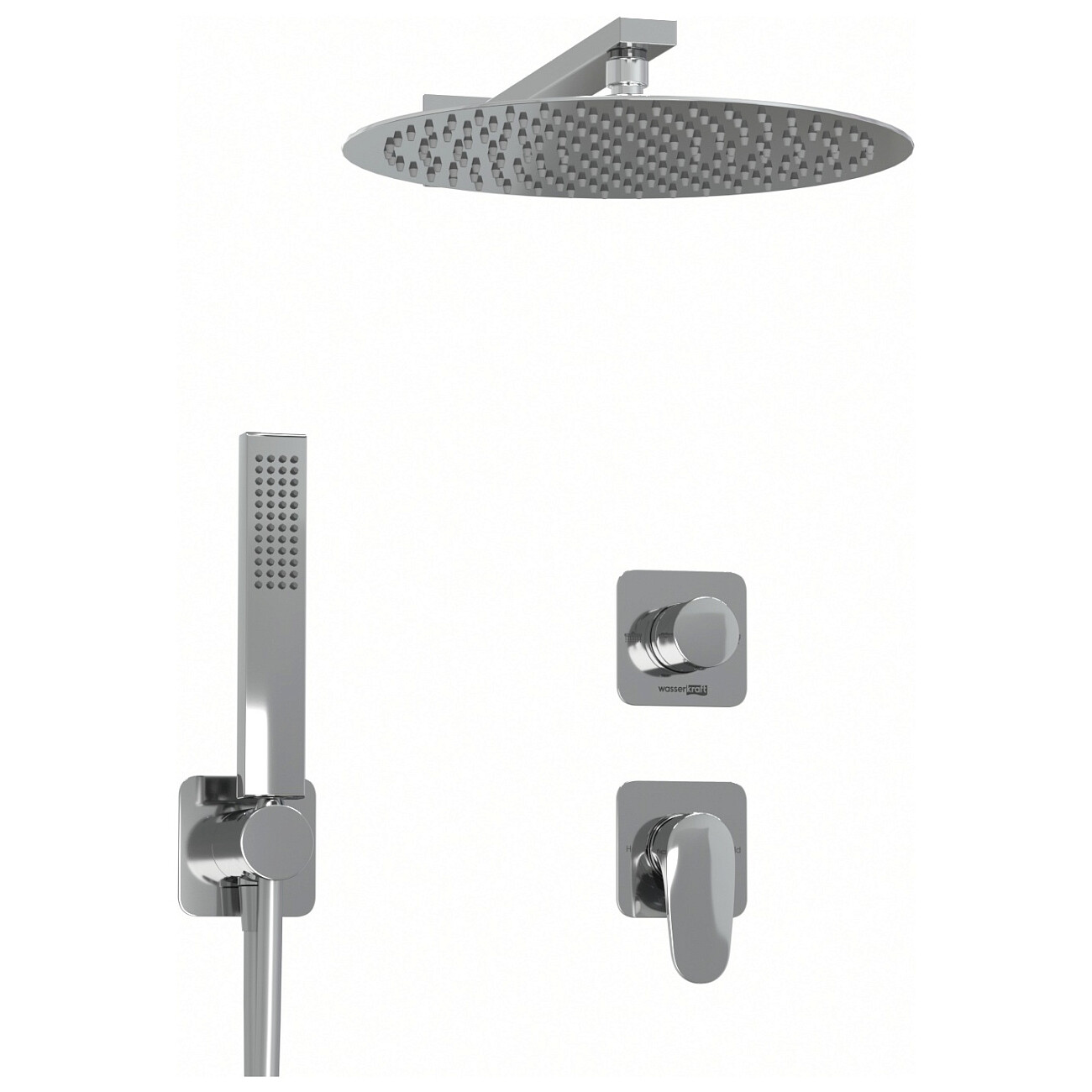 Душевой комплект с верхним душем и смесителем хром Wasserkraft A3151.268.090.116.271.087.103 - изображение 7