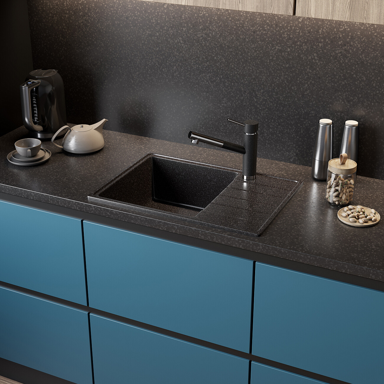 Мойка кухонная черная Domaci "Палермо" PR-600-004 - изображение 8