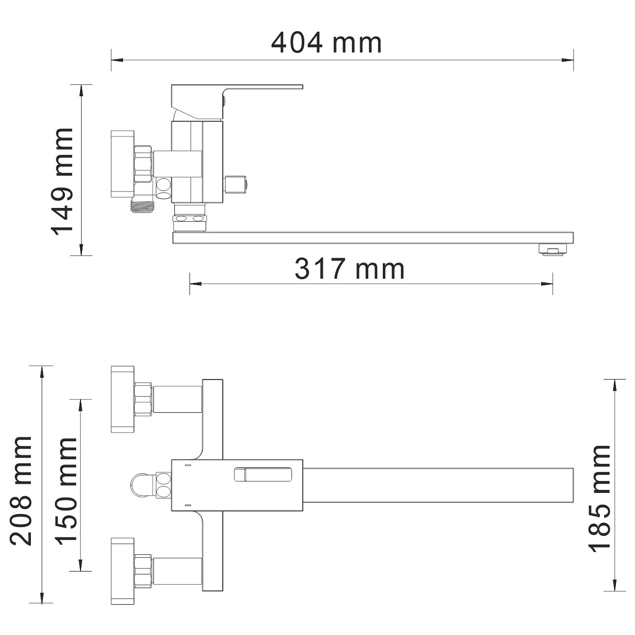 Смеситель для ванны с изливом из латуни хром Wasserkraft 1502L - изображение 10