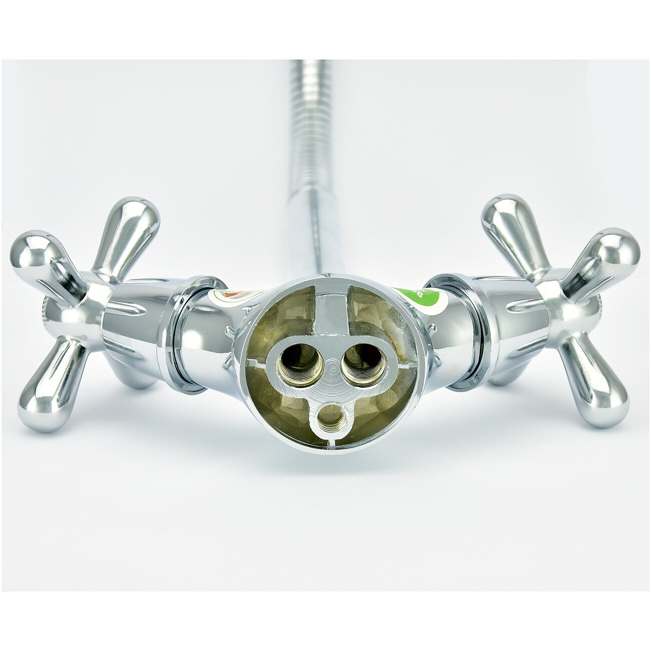 Смеситель для кухни двухвентильный с гибким изливом хром Juguni Parus 0402.980 - изображение 17