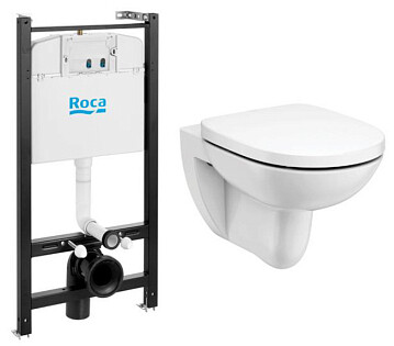 Унитаз подвесной с инсталляцией белый Roca Rimless Debba Round 893104980