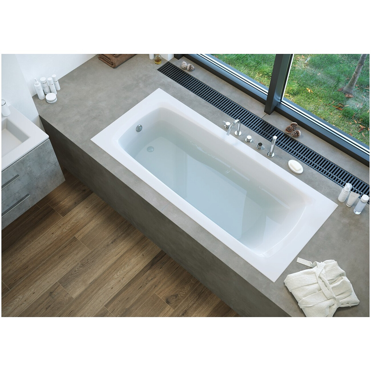 Ванна акриловая прямоугольная 75х170 см белая Creto Ares 1-1144 - изображение 9