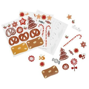 Декоративные наклейки 16х16 см коричневые "Имбирный домик"