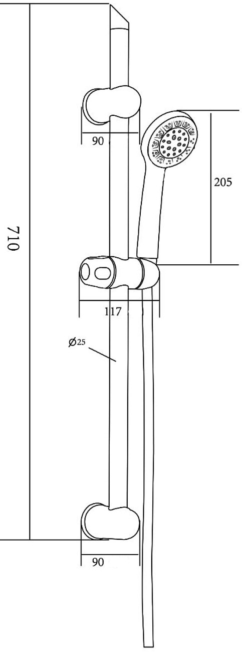 Душевая стойка с держателем белая Diwo "Смоленск" SM-05w - изображение 2