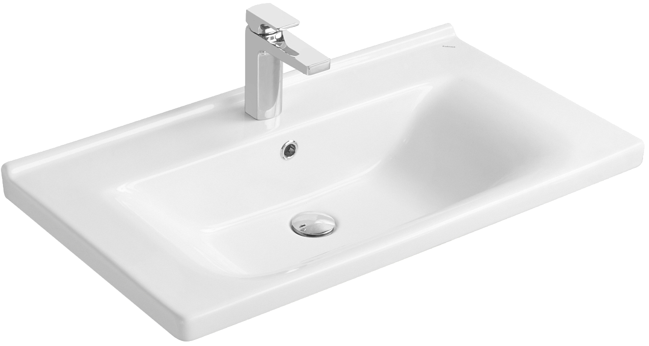 Раковина мебельная фарфоровая 80 см белая Stworki "Миранда" - изображение 10