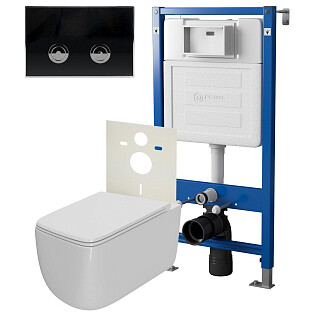 Унитаз Point &quot;Меркурий&quot; PN41831 с инсталляцией &quot;Элемент П&quot; PN45121 с кнопкой &quot;Венера&quot; PN44071BC