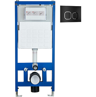 Инсталляция для унитаза CR556 с кнопкой смыва черной Cerutti SPA CR01BK