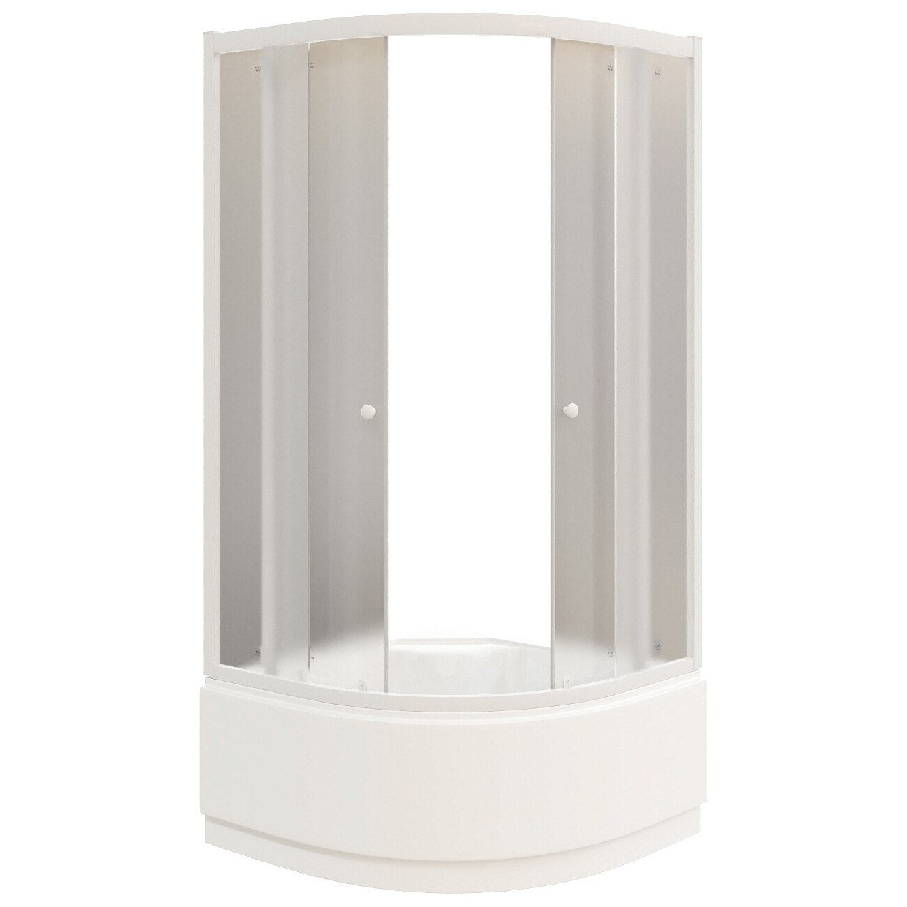 Душевой уголок четверть круга с высоким поддоном 80х80 см белый Parly ZF80 - изображение 7