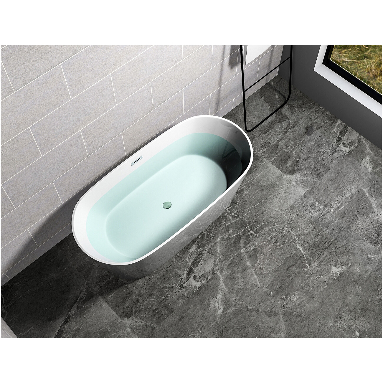Ванна акриловая отдельностоящая со сливом-переливом белая Cerutti SPA Resia CT7388 - изображение 5