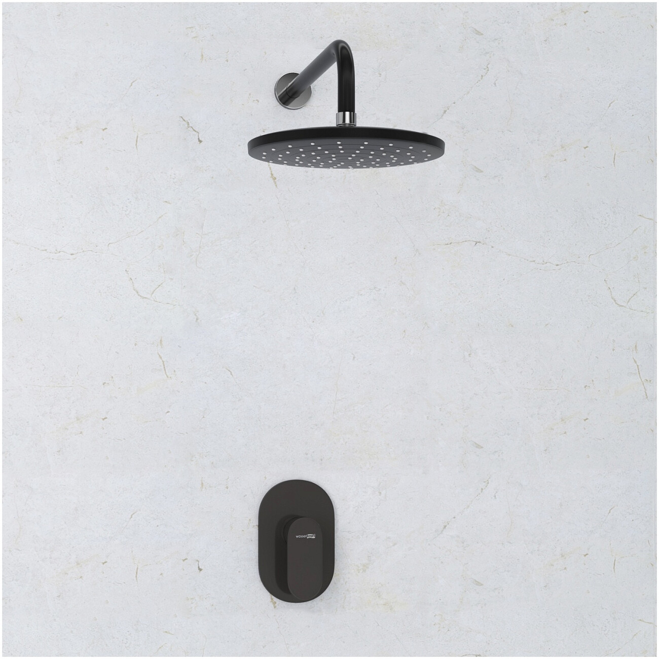Душевой комплект встраиваемый с верхним душем черный Wasserkraft A12777 - изображение 2