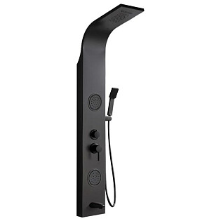 Душевая панель с гидромассажем 150х22 см черная Cerutti SPA Twin BT CT9984